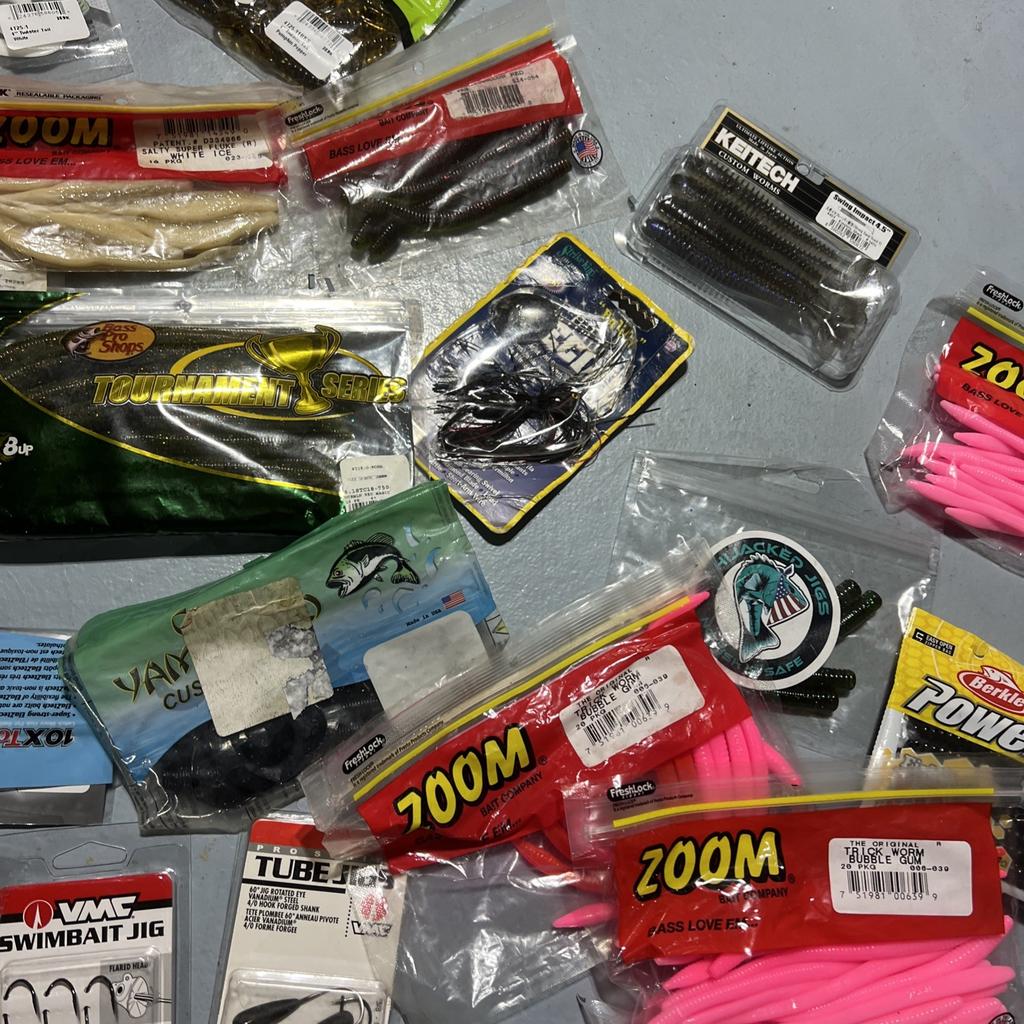 Lot Of Bass Fishing Baits Zoom Booyah VMC Bass Pro Powerbait Tubes Spinnerbaits - Image 10