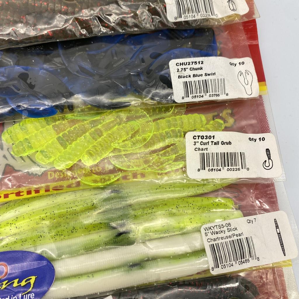 Big Bite Baits Bass Plastics Creature Bait Senko Chunk Worm Grubs (24 Bag Lot!) - Image 9