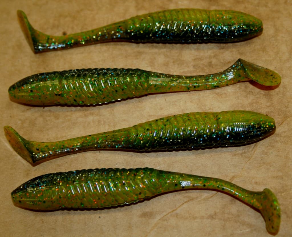 5" Swim Minnow Sunfish Laminate Paddle Tail Swimbait Trailer for A Rig 50 pk bag - Image 1