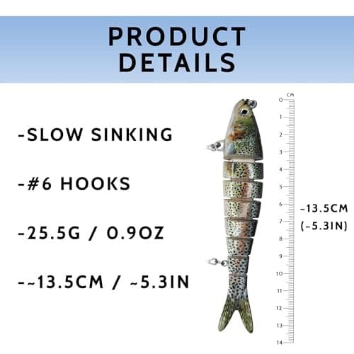 DMSE Fishing Lures for Bass Trout Crappie, Lifelike Swimbait 3 Piece,5.3",0.9oz - Image 5