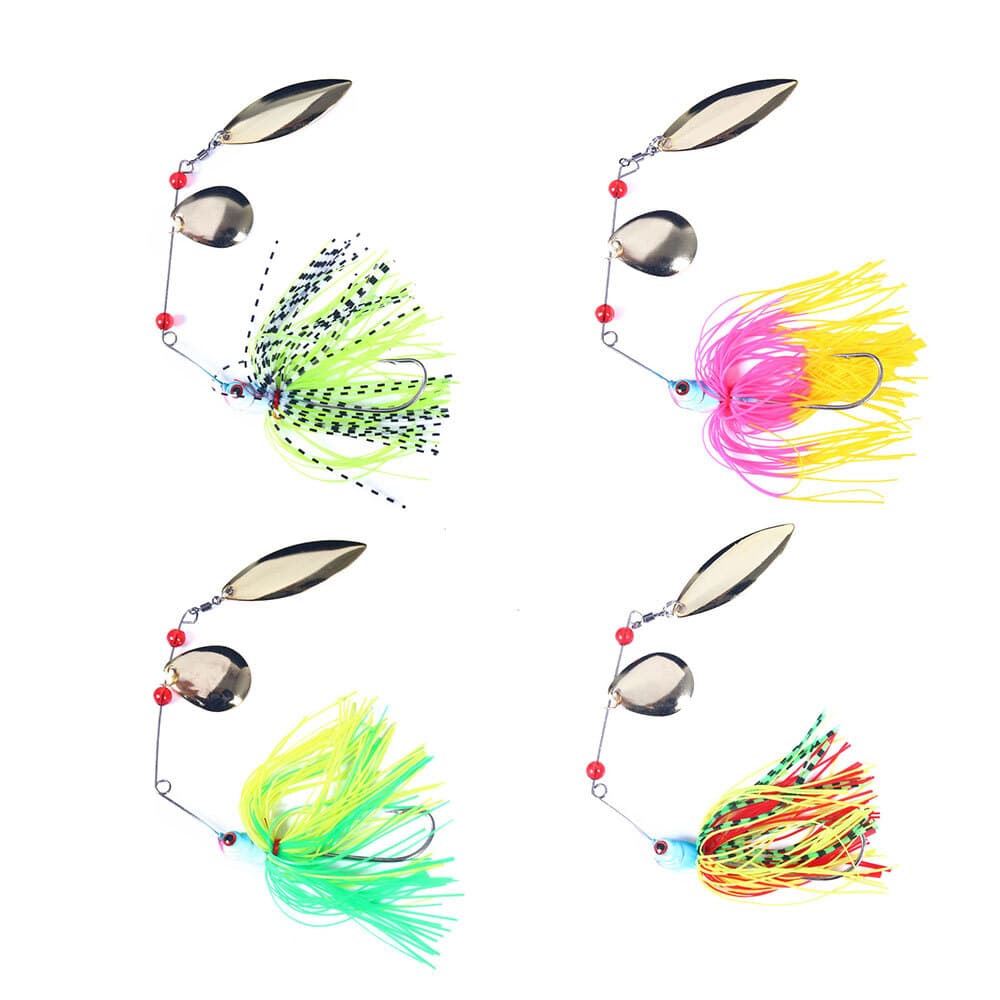 4PCS Spinnerbait Fishing Lure Buzzbait 19g Blade Bait Spoon Rubber Skirt Bass - Image 3