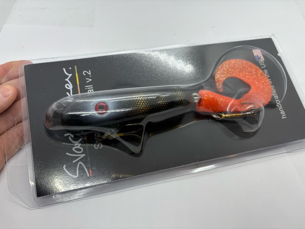 9” Svartzonker Tail V2 Black Perch Rubber Swimbait Pullbait Jerkbait Musky Lure - Image 1