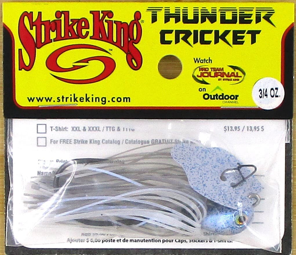 (12) Strike King 3/4 Oz Thunder Cricket Bladed Vibrating Jigs Blue Glimmer New - Image 3
