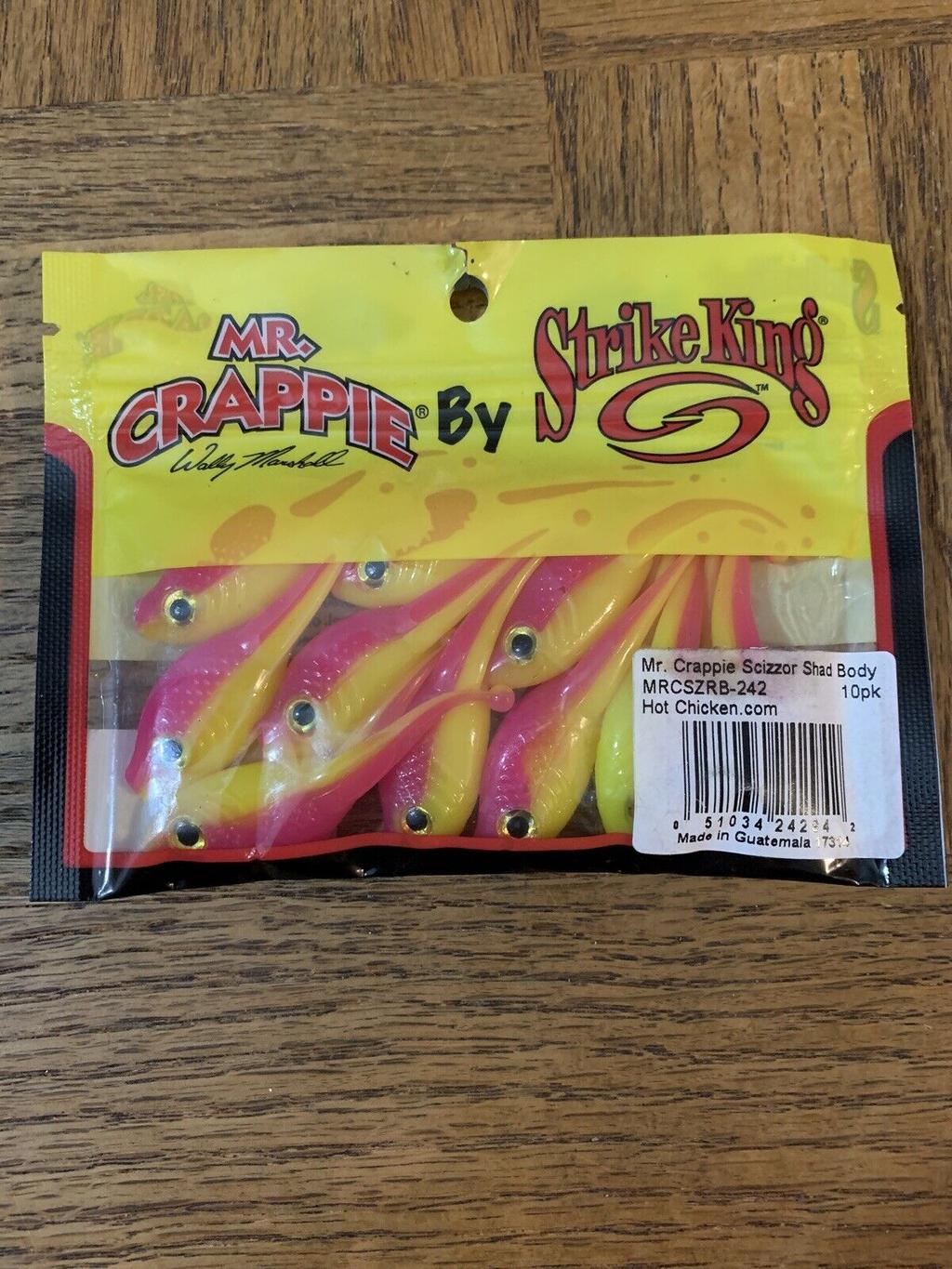 Mr Crappie Strike King Scizzor Shad Body Hot Chicken - Image 1