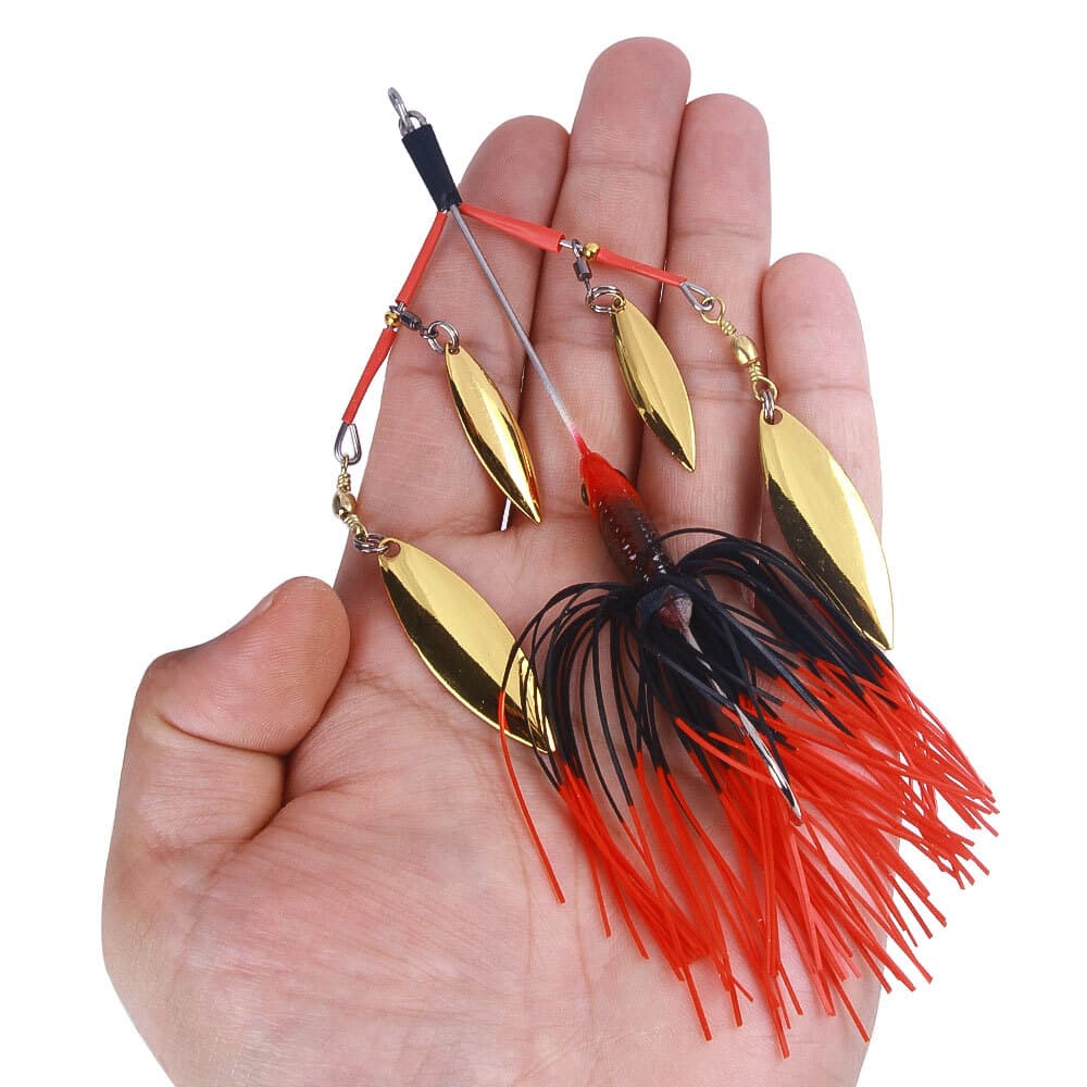 5PCS Spinnerbait Fishing Lure Buzzbait 22.6g Blade Bait Spoon Rubber Skirt Bass - Image 4
