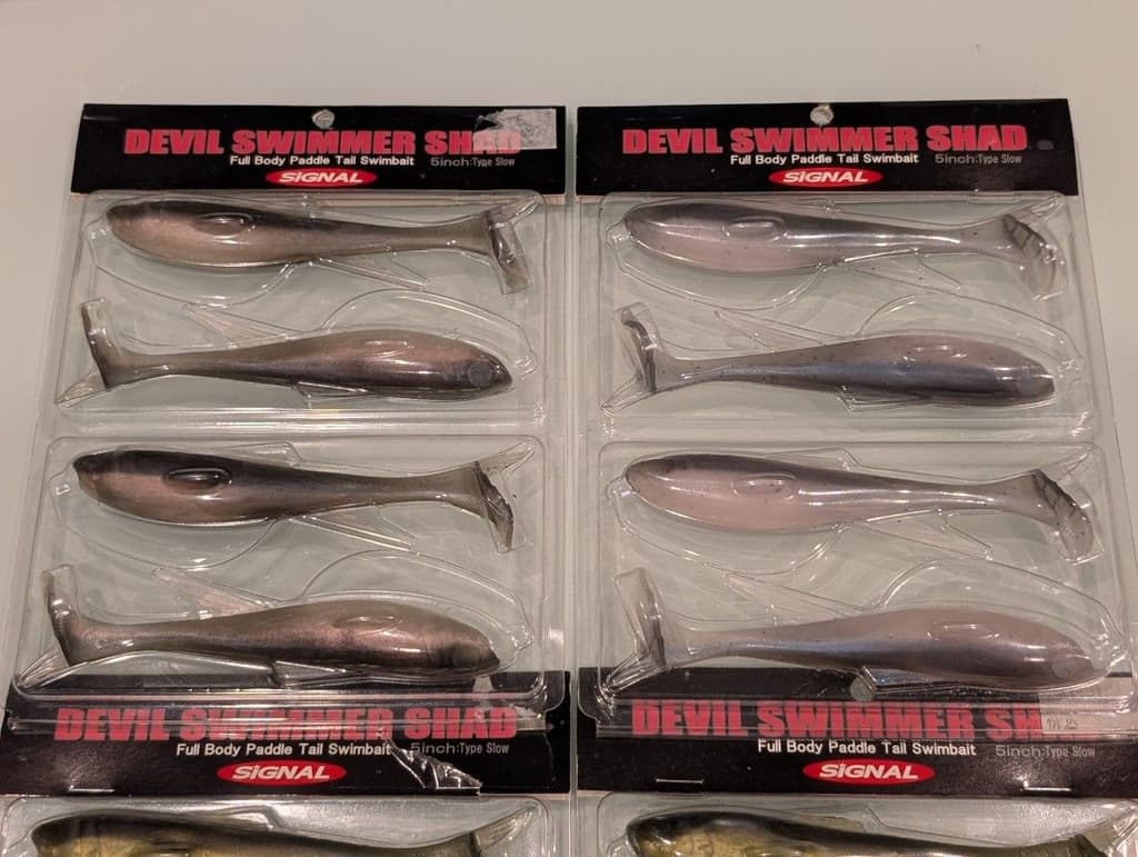 Signal Devil Swimmer Shad 5" 4-Pack Swimbait Worm Lure Alabama Rig, Used - Image 2