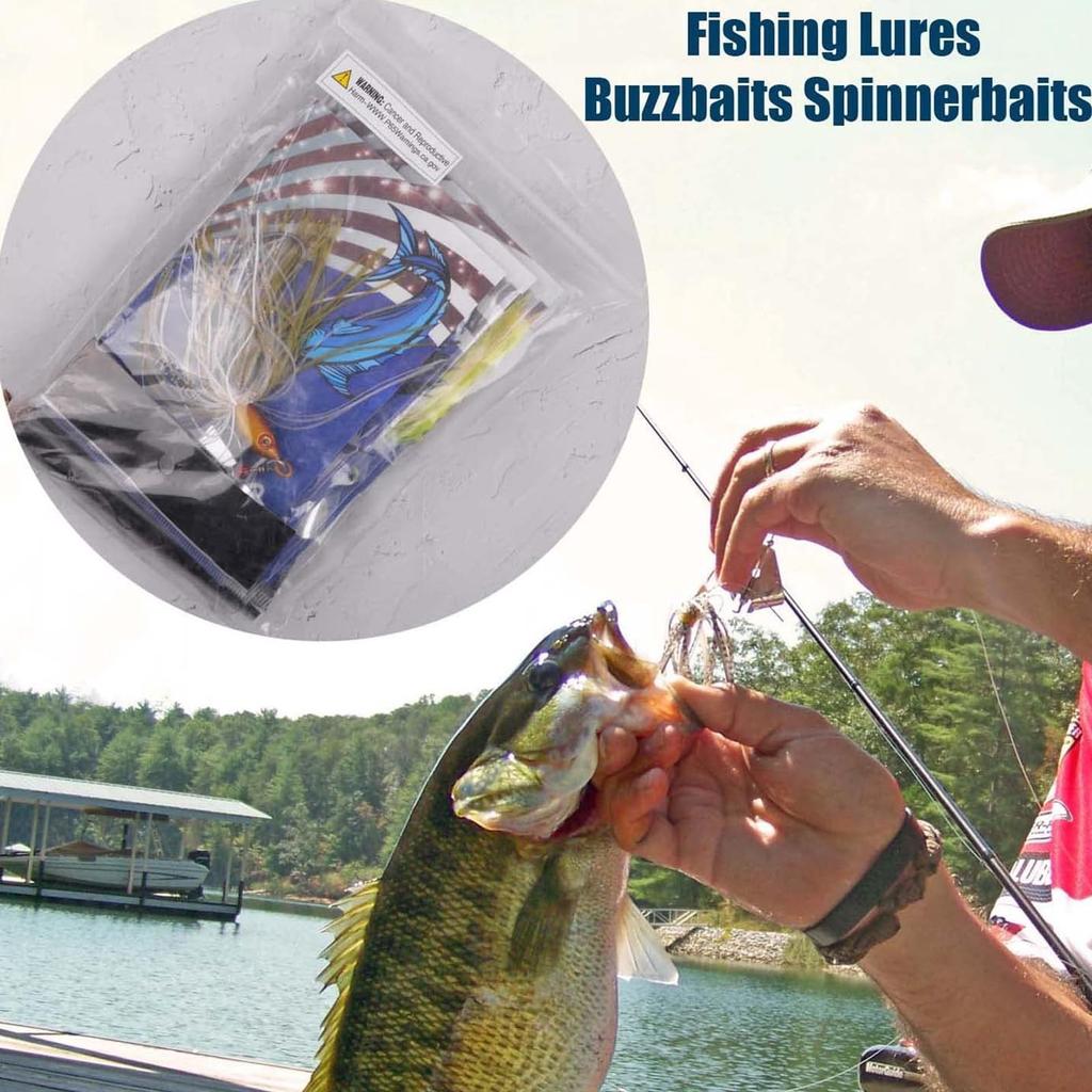 Spinnerbait Fishing Lures Kit, 6pcs Bass Buzzbait Hard [MIXED]  - Image 6