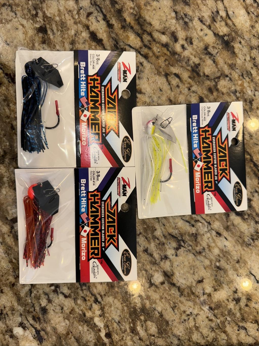 Lot Of 3 Z-Man Evergreen Jack Hammer Chatterbait 3/8 Oz Color #14, 02, & 06 NEW - Image 4
