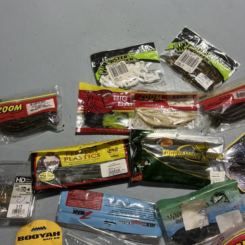 Lot Of Bass Fishing Baits Zoom Booyah VMC Bass Pro Powerbait Tubes Spinnerbaits - Image 7