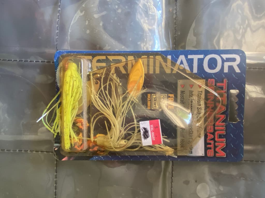 TUFF FIND CLASSIC TERMINATOR TITANIUM SPINNERBAIT UNKNOWN FISHING IN VINTAGE BAG - Image 2