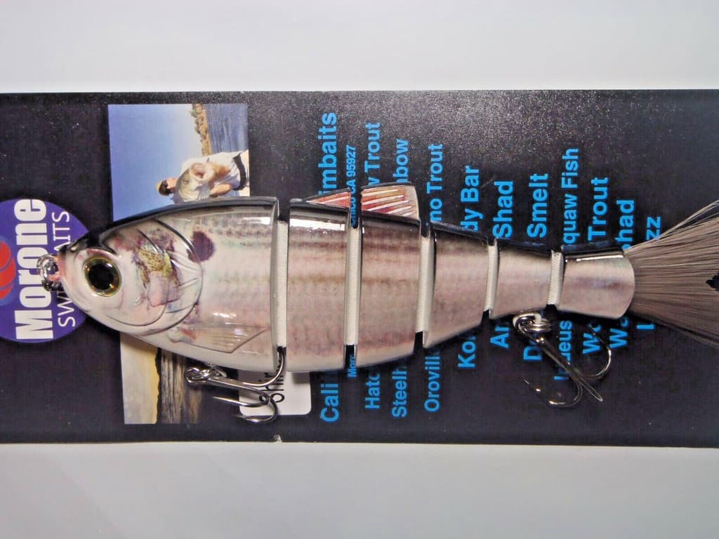 Swimbaits Two Morone Custom Shine Shad Jointed  6" bass Lure - Image 1