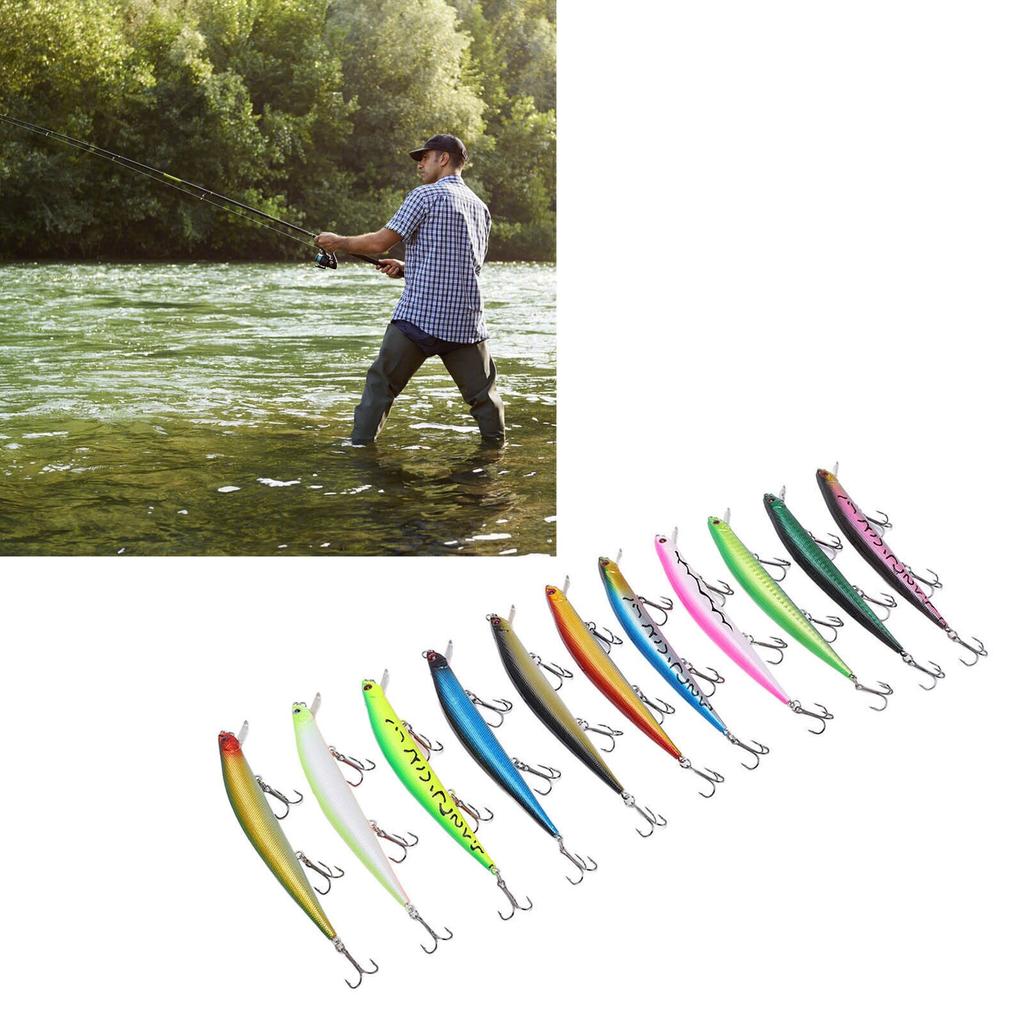 11 Pcs Simulation Minnow Lure Plastic Fishing Bait Fishing Accessories - Image 2