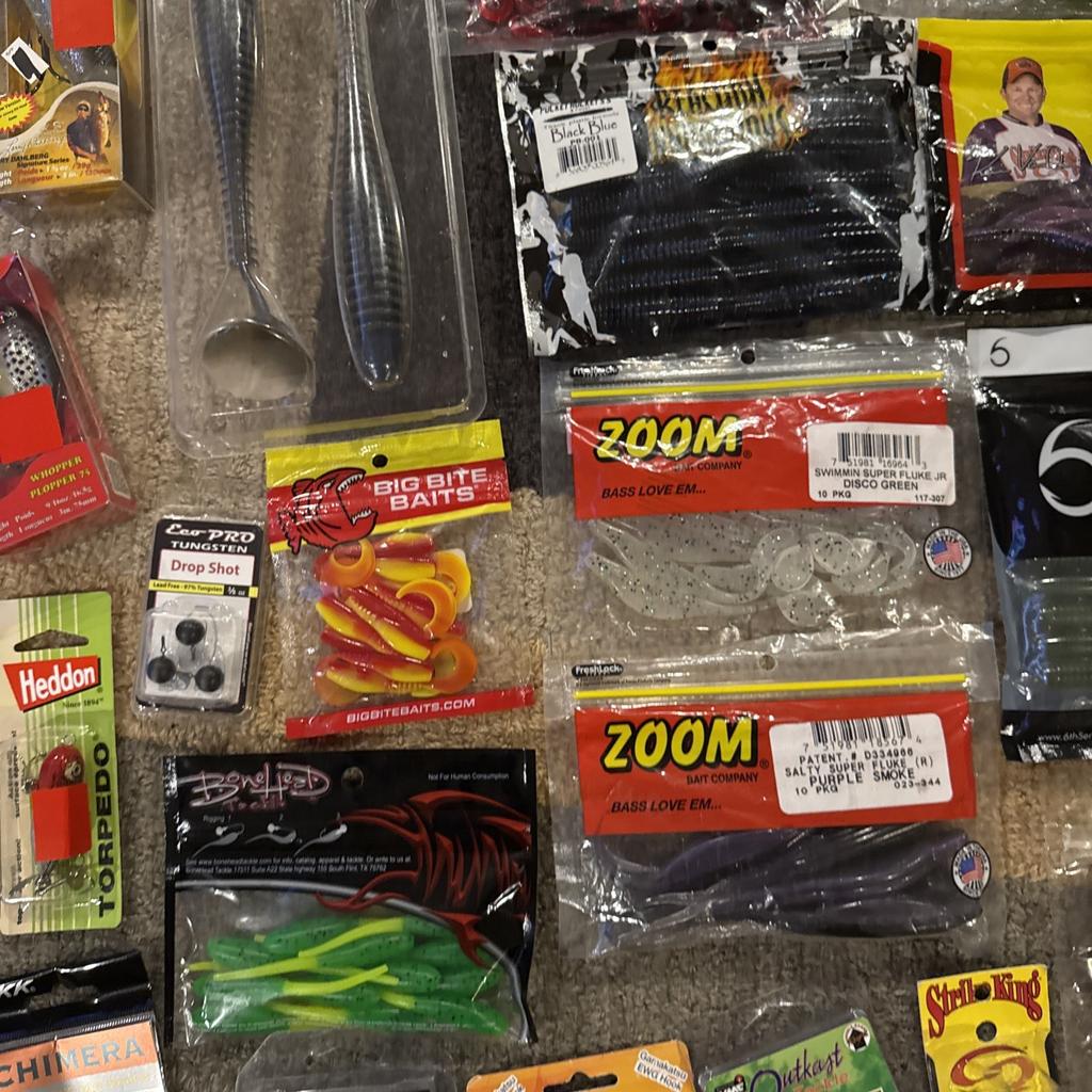 Bass Fishing Soft Plastics Lot (39) Yum Zoom Strike King Keitech 6th Sense - Image 7