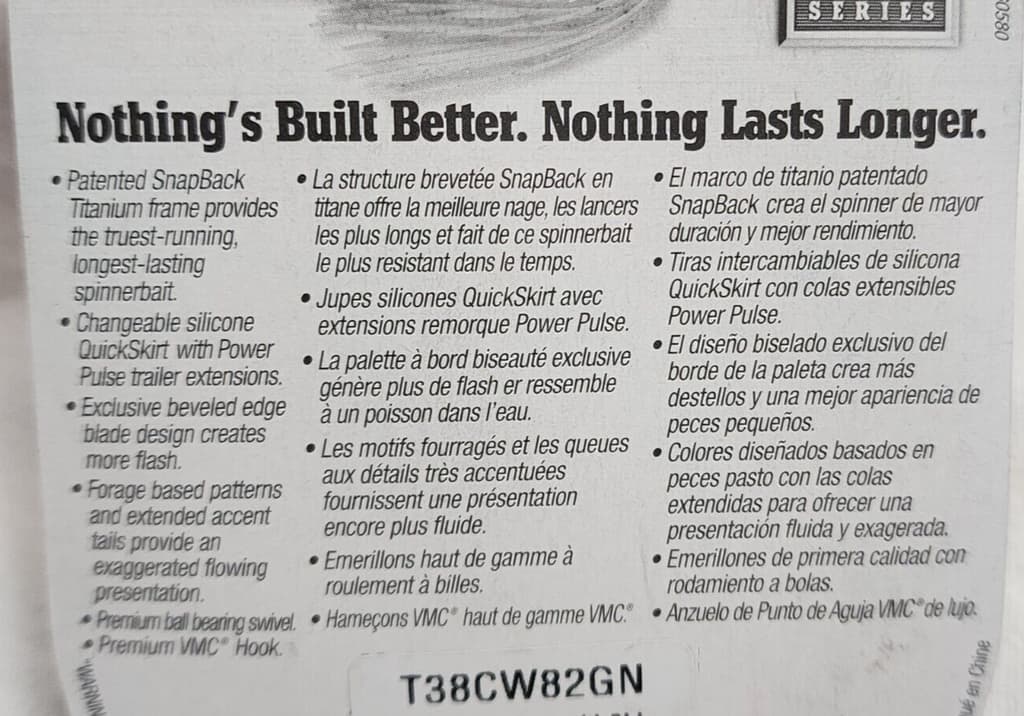 RARE Terminator T1 Titanium Snap Back Spinnerbait 3/8 oz Emerald Shiner Shad - Image 9