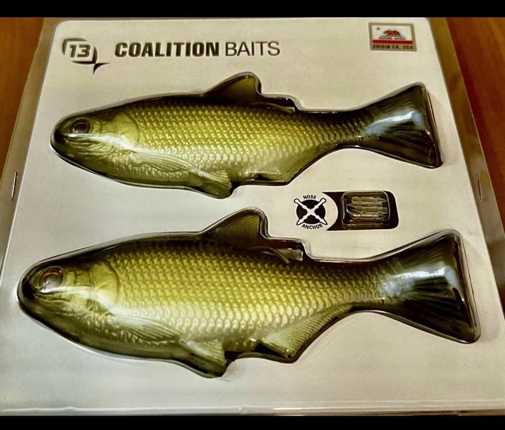 1-2 pk 13 Fishing Coalition Bait Co BAMF Wedge Swimbait Lures GOLDEN RETRIEVER - Image 1