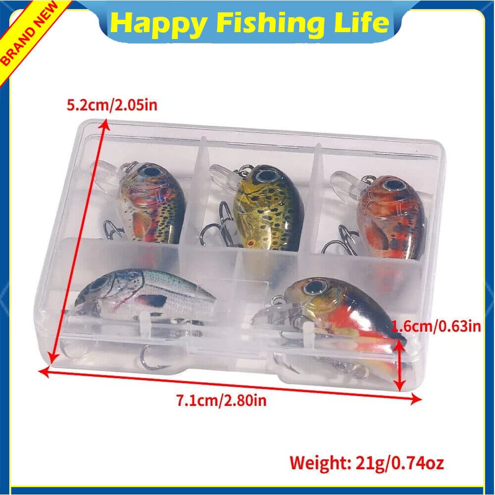 15PCS Fishing Lure Crankbait 2.8cm/2g Trolling Bait Minnow Bass Swimbait 3 Boxes - Image 2