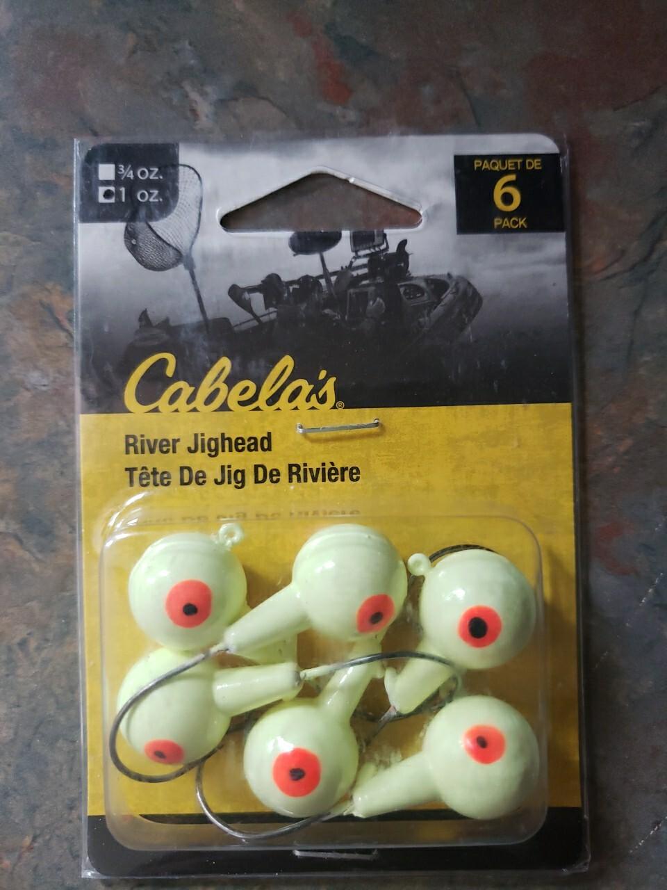 Cabela's 6 Pack River Jighead Red EYE Swimbait Umbrella Alabama Rig Glow 1 Oz ea - Image 1