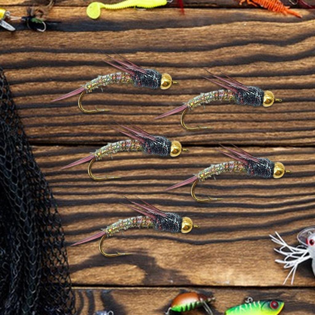 5 Pieces Fly Fishing Lure Artificial Hard Jig Fishing Accessories Realistic - Image 6