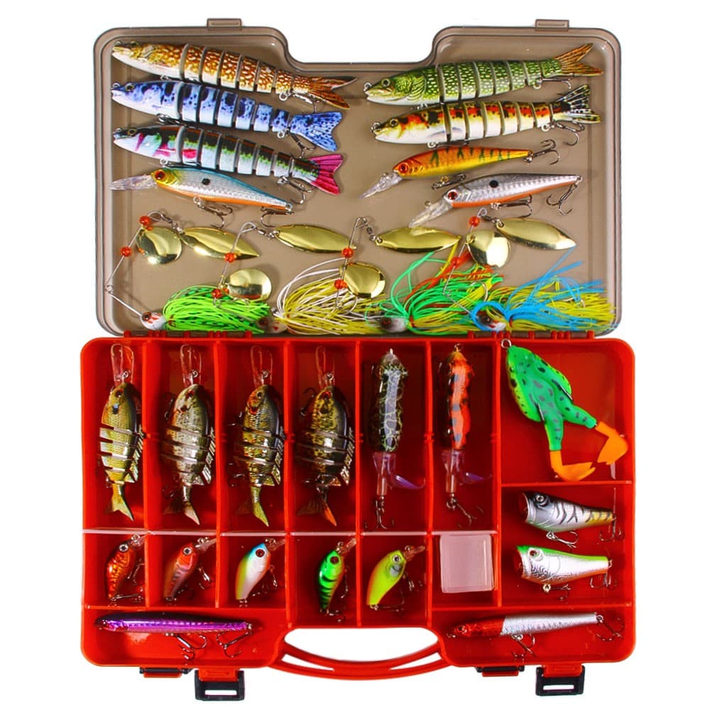 28PCS Lot Mixed Crankbait Fishing Lures Spinnerbait Jointed Bait Frog Popper Box - Image 2