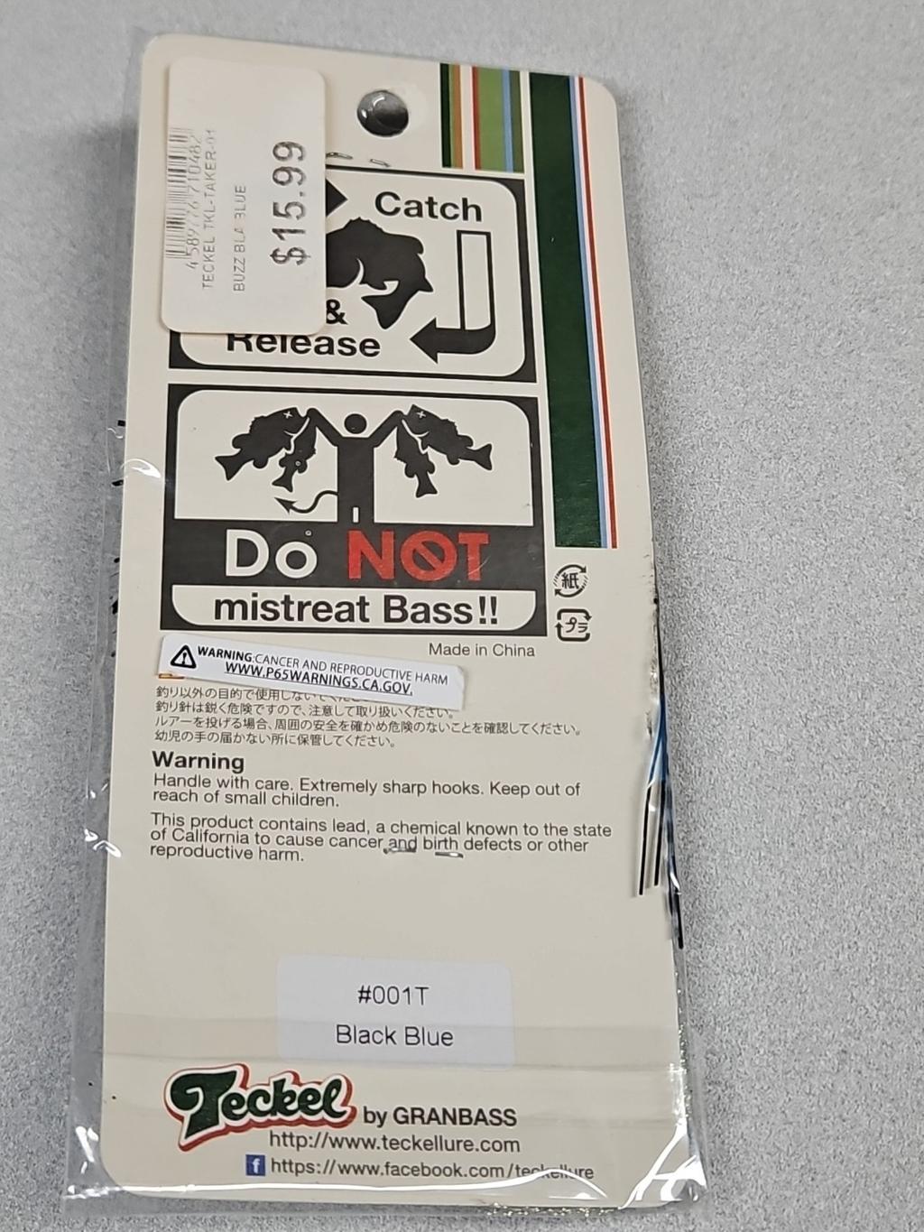 Teckel 3/8oz TAKER BUZZBAIT...Black Blue...NOC!!! - Image 2