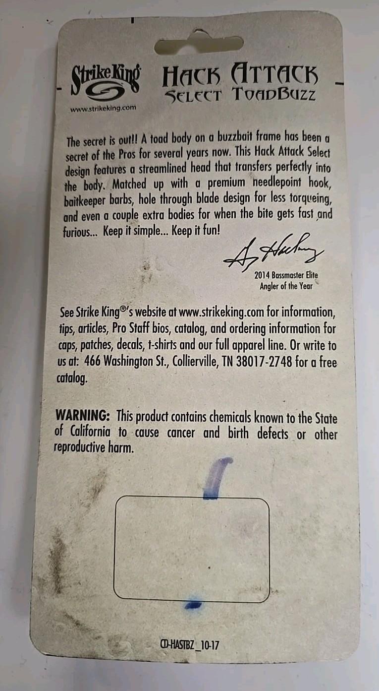 LOT OF 3 STRIKE KING 3/8 OZ KVD TOAD BUZZ BASS BUZZBAIT FISHING LURES 3 COLORS - Image 6