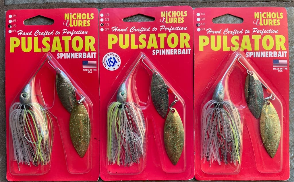 3 Nichols Pulsator Spinnerbait 1/2oz Fishing Lure Willow Bombshell Bass S48 - Image 1