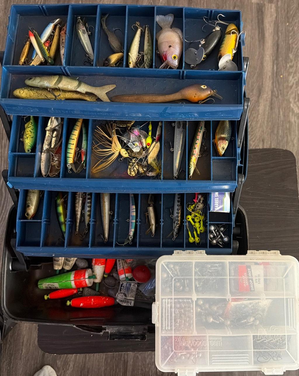 Bass Fishing Tackle Box: Jitterbugs, Rapalas, Crank Baits, Spoons Swim Baits + - Image 1