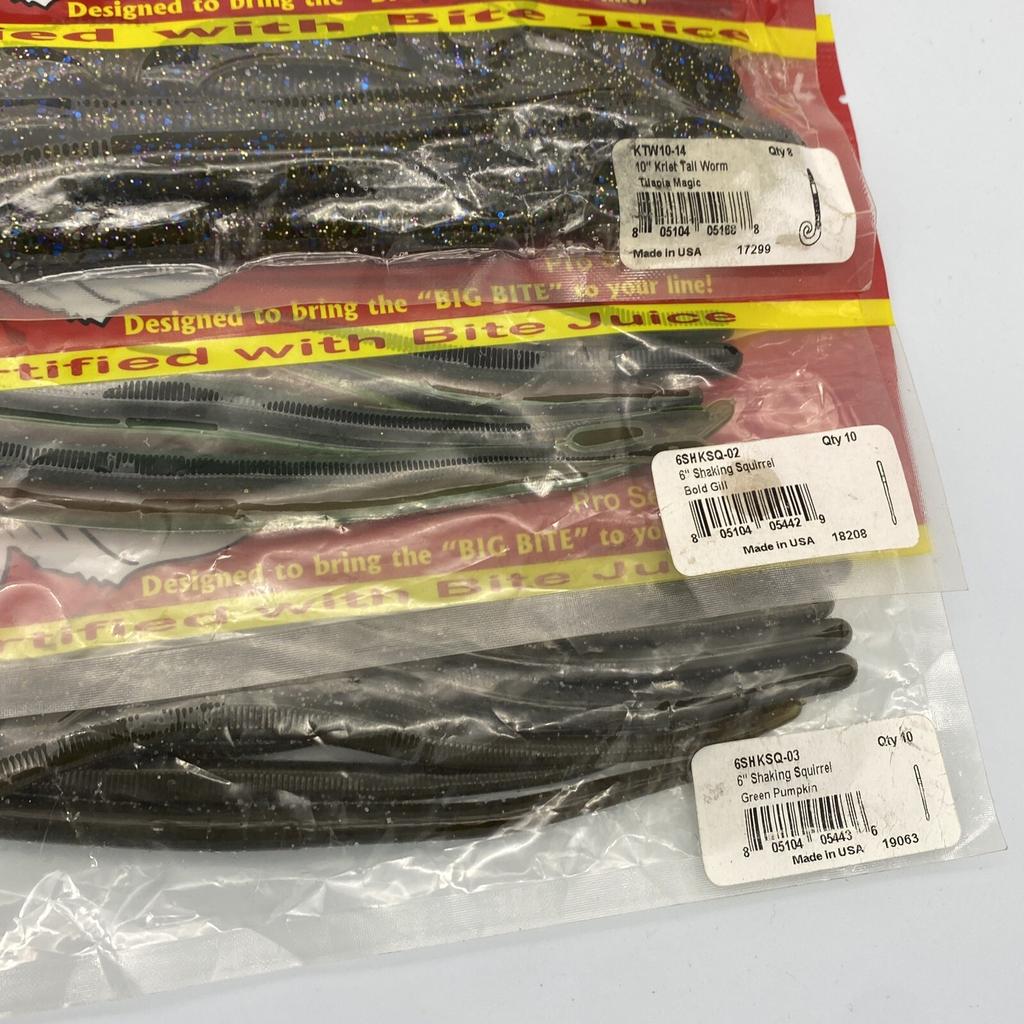 Big Bite Baits Bass Plastics Creature Bait Senko Chunk Worm Grubs (30 Bag Lot!) - Image 11