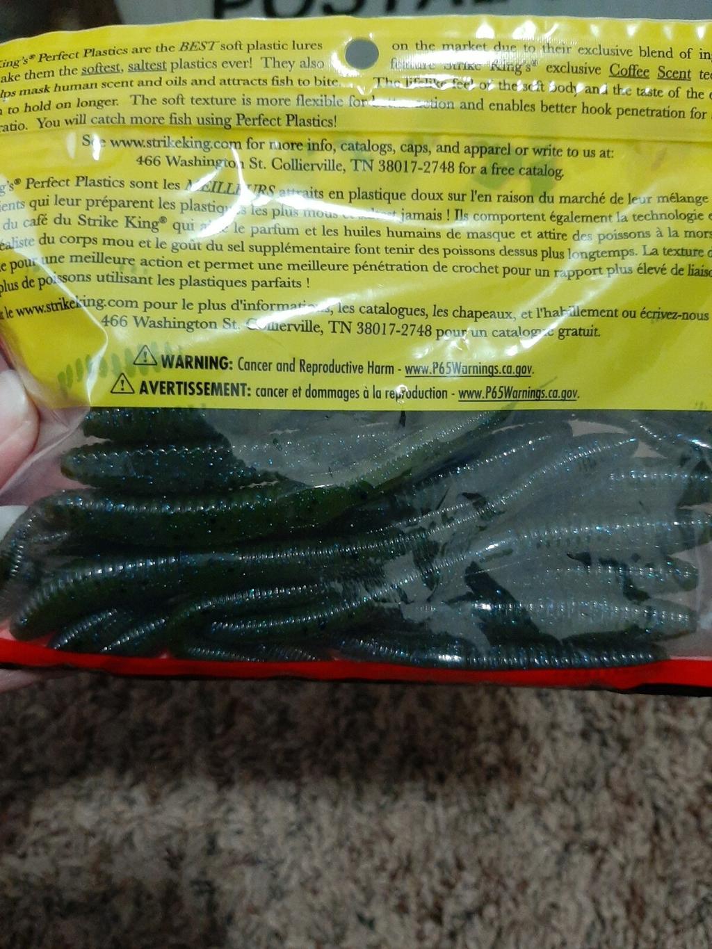 Strike King KVD FAT Baby Finesse Worm FBFIN5-175 Green Pumpkin Sapphire 5".  - Image 4