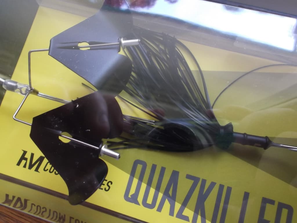 HM Custom Lures Teckel Quazkiller Twin Buzzbait 1/2oz. 01 All Black Updraft - Image 10