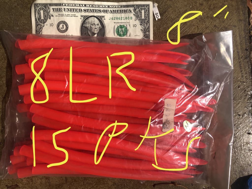Bulk Pack Surge Tube Lt Red 8” Cut Trolling Saltwater Lures Striper Cuda Rig - Image 3
