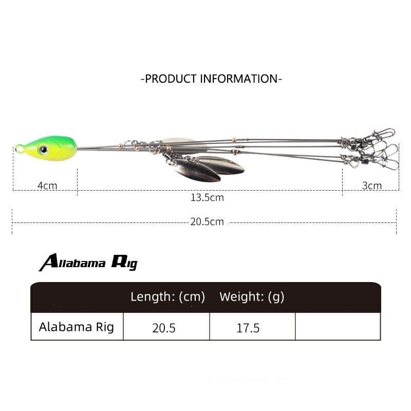 5Pcs Alabama Rig 5 Arms 4 Blades Umbrella Rig Fishing Lures Bait Bass Crappie - Image 2