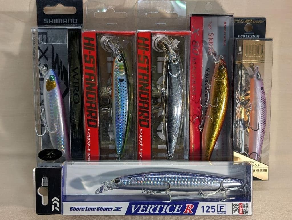 Sea Bass Minnow Set 6pcs, Hard Lures, Brand Mix, Unused, Fishing Accessories - Image 1