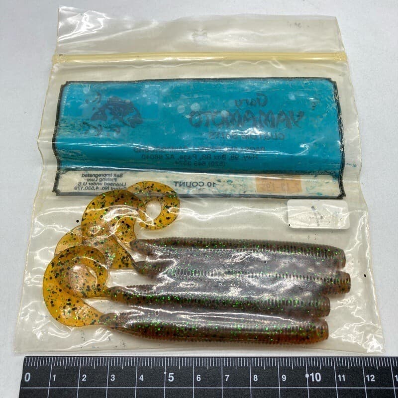 818341 Gary Yamamoto Stretch 40 Slender Gloves 4 Pieces 196 Pumpkin Green Black - Image 2