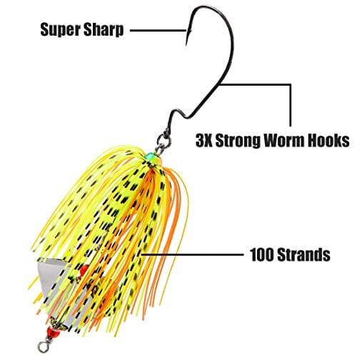 Spinnerbait Fishing Lures Kit Set, 6pcs Bass Fishing Buzzbait Style A-6pcs - Image 3