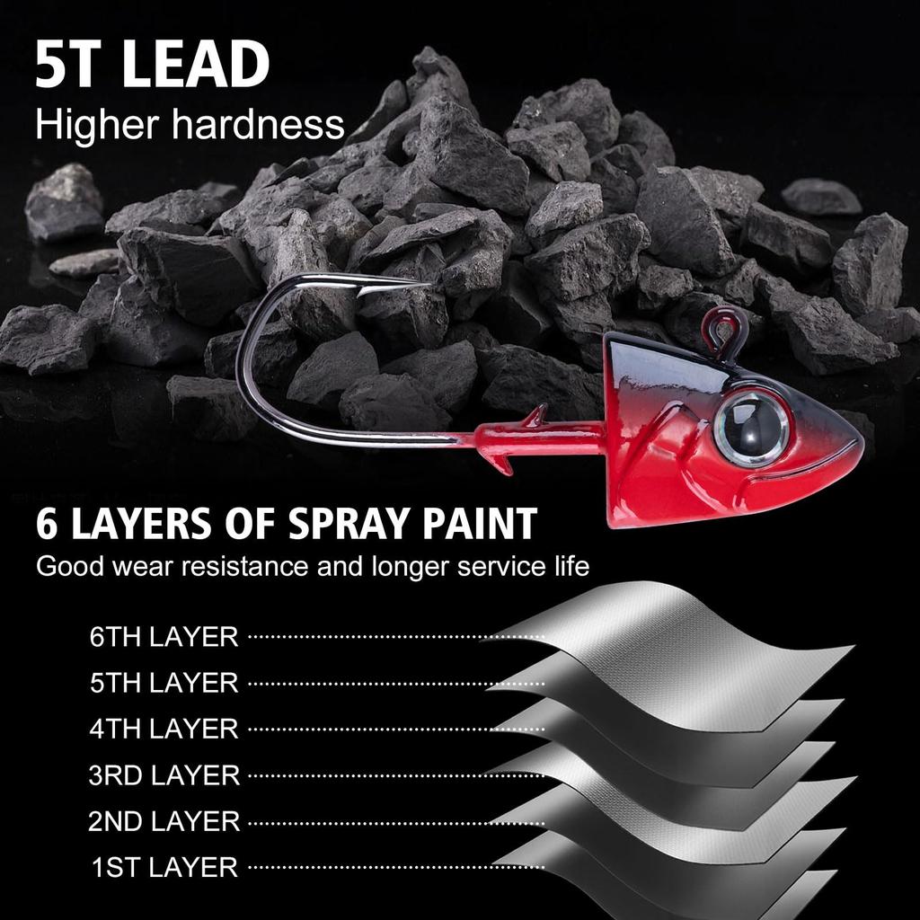 Swimbait Jig Heads, Colored Lead Jig Head Hooks for Freshwater Saltwater, Pai... - Image 3