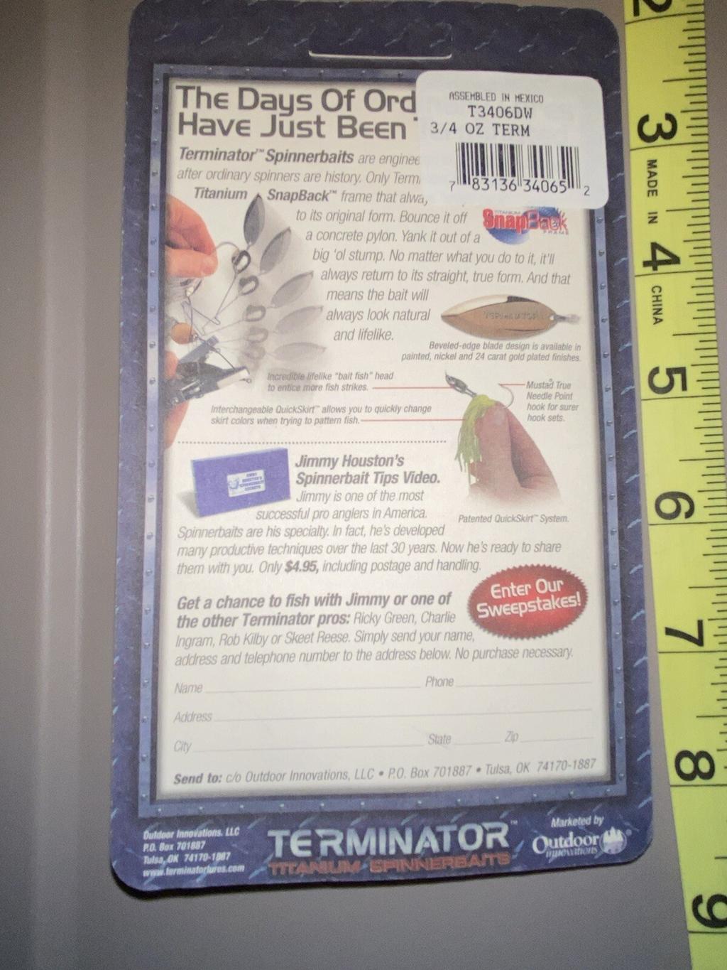 TUFF FIND CLASSIC TERMINATOR TITANIUM SPINNERBAIT FISHING LURES Discontinued 3/4 - Image 2