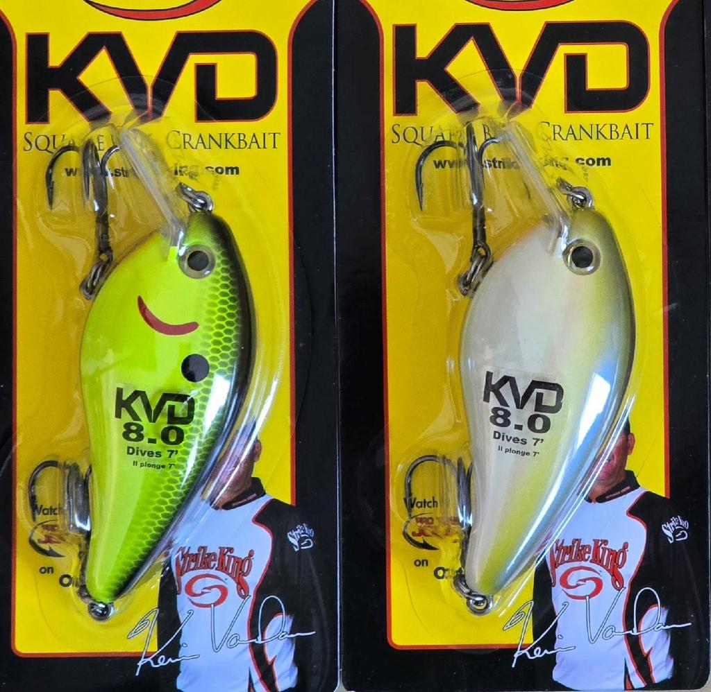3-Strike King KVD 8.0 Magnum Squarebill Crankbaits 4-1/2" 1-1/8 oz Depth 3-7 ft - Image 3