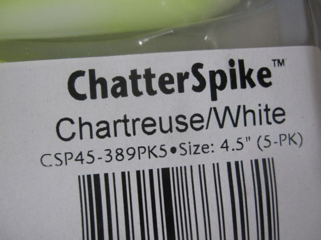 Z-MAN Chatter Spike Chartreuse/White New Chatterbait Trailer Lures - Image 2