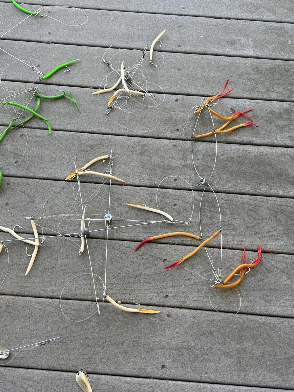 9 Umbrella Rig Trolling Lure Lot Striped Bass Fishing + Replacement Tubes - Image 4