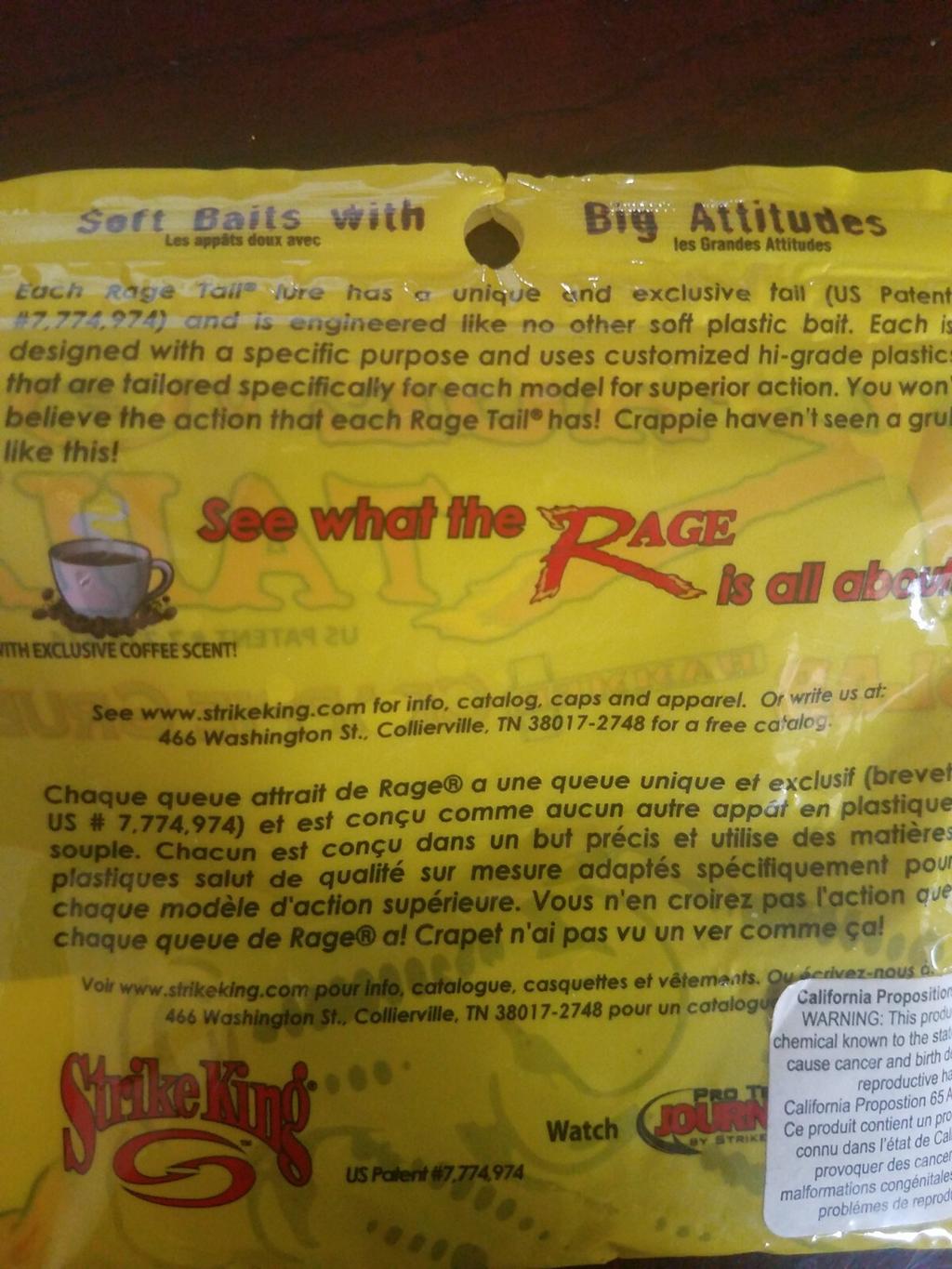 Strike King Rage Tail Slab Crappie Grub 2"  - Image 6