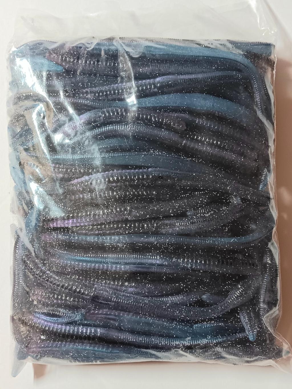 1 Bulk Pack Of 100 Strike King KVD Bullworm 8" Prizm Shad - Image 1