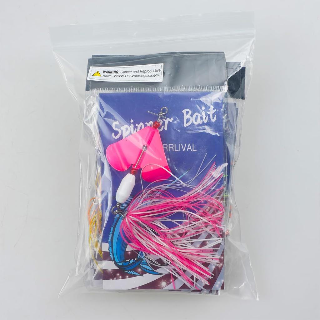 Spinnerbait Fishing Lures Kit, 6pcs Bass Fishing Buzzbait Lures Hard Metal Sp... - Image 7