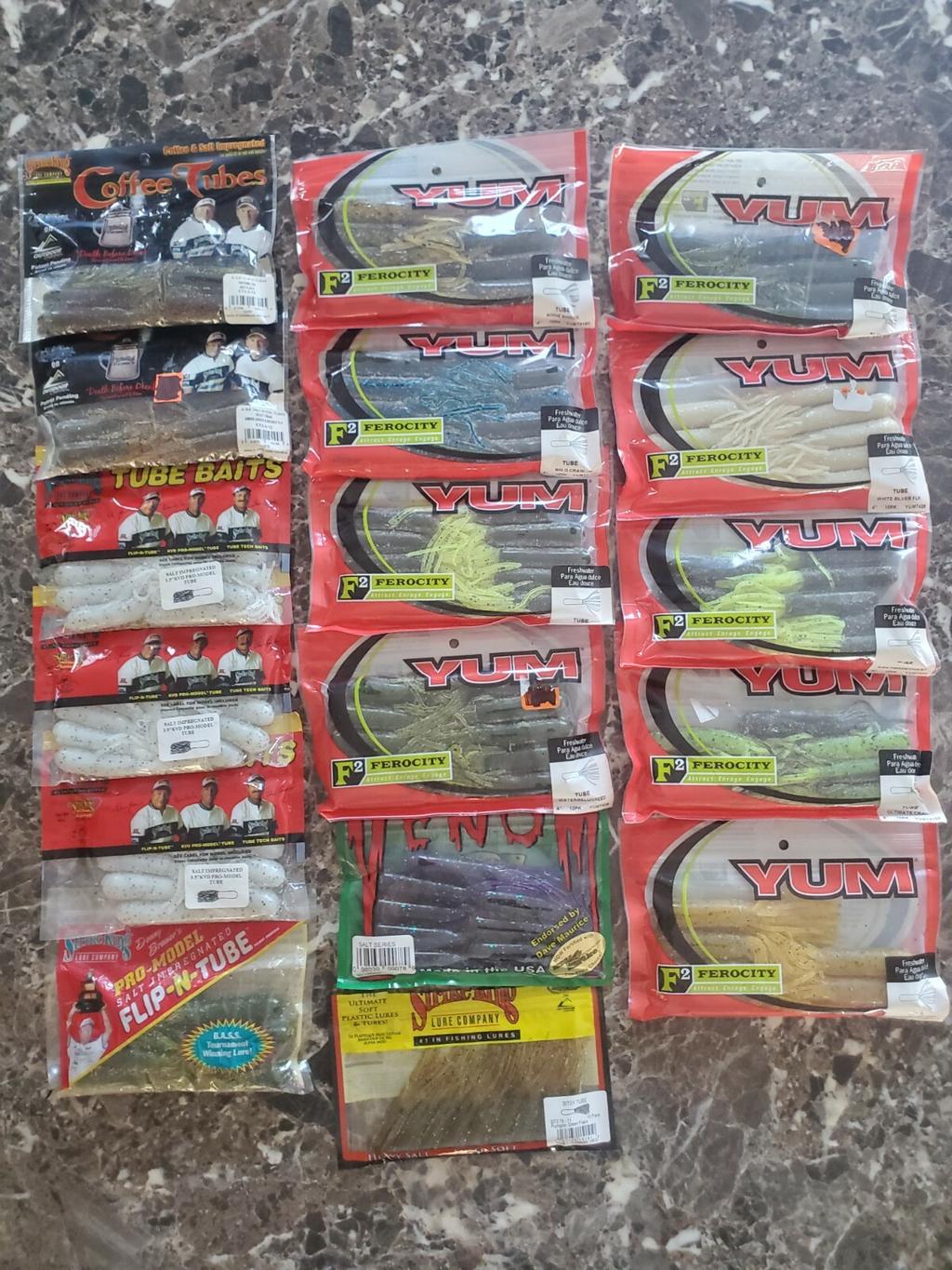 (17 BAGS) STRIKE KING YUM VENOM TUBE JIGS COFFEE TUBES HOT COLORS 🔥  - Image 1