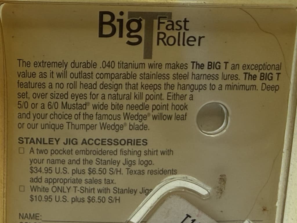 RARE ~ Vintage Stanley Big T  Titanium 1 1/2 oz Spinnerbait ~ NIP - Image 5