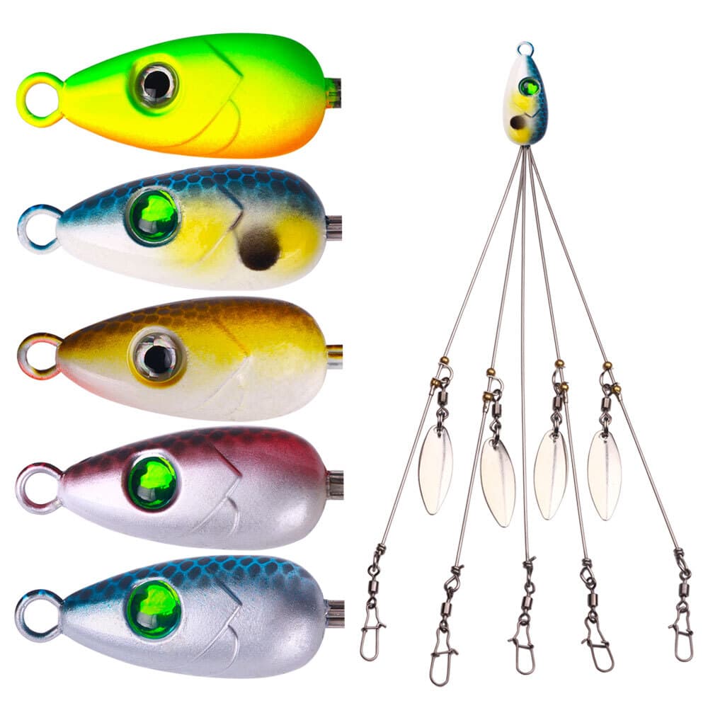5PCS Alabama Rigs 5 Arms 4 Blades Umbrella Rig Fishing Lure 22cm Bait Kit Tackle - Image 1