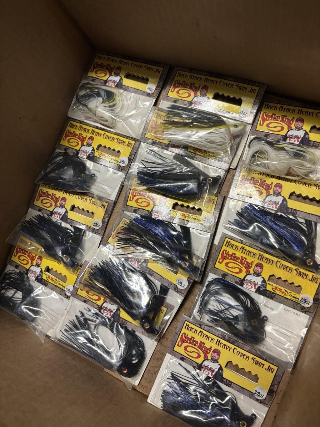 13 Pack Of Strike King Hack Attack Swim Jig Black & Blue/Sexy Shad 3/8oz Lures  - Image 4