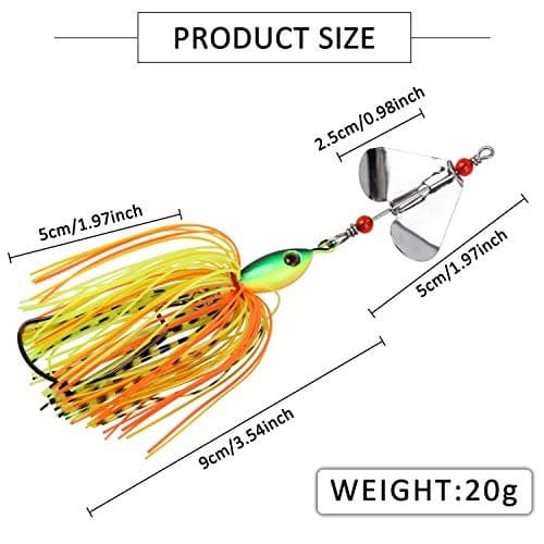 Spinnerbait Bass Fishing Lures Kit,6pcs Spinner Baits Bass Fishing Lures Type A - Image 3