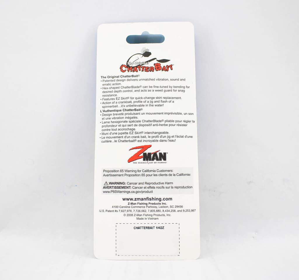 Zman Chatterbait 1/4 oz Sinking Lure Blue Black (0041) - Image 2