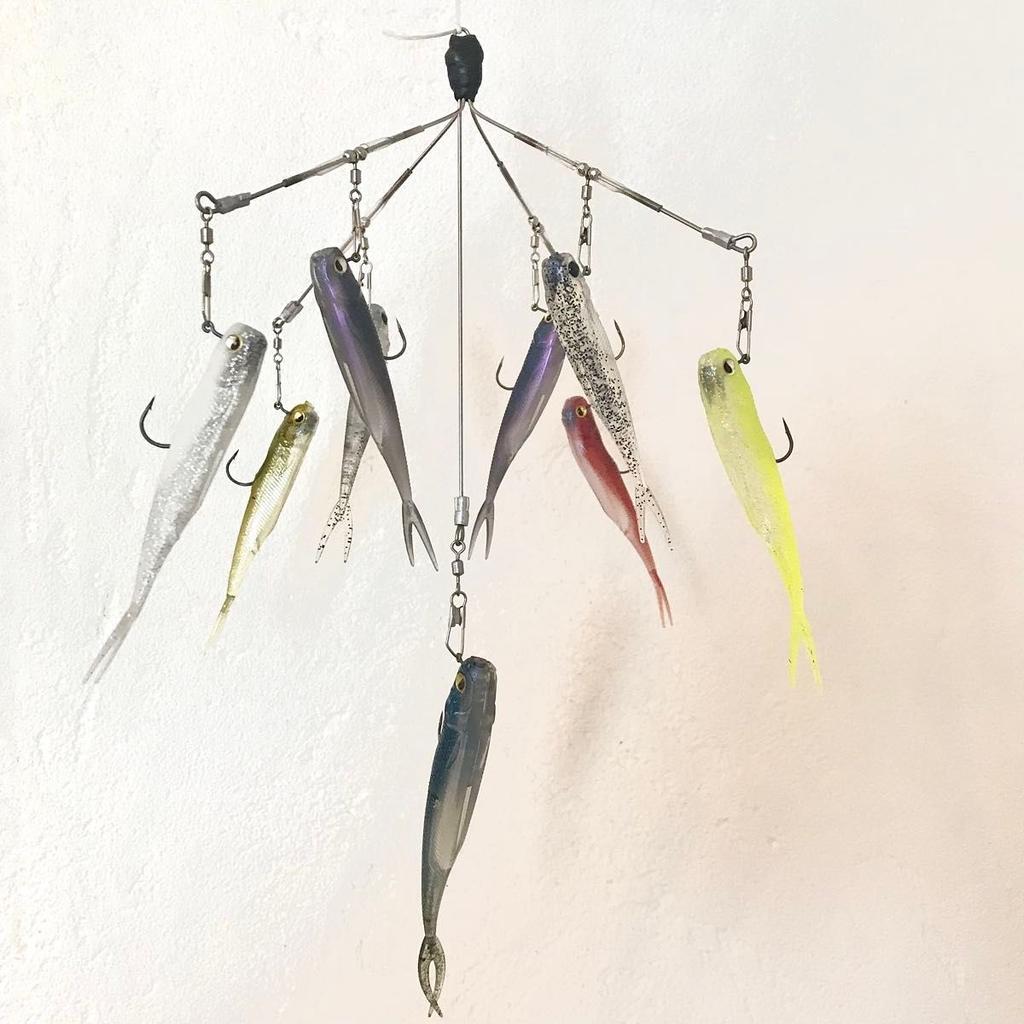 Alabama Rig Bama Fish Roller Ghost Wire Complete Set Used for Bass Fishing - Image 2